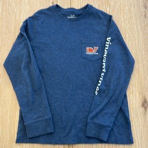 Vineyard Vines Boys' Football Whale Long-Sleeve Pocket Tee